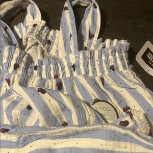 Disney blue and White Striped Two-Piece Set